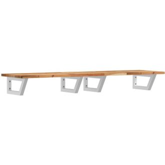 vidaXL Vidaxl - Estante De Lavabo De Pared Acero Y Madera Maciza De Acacia