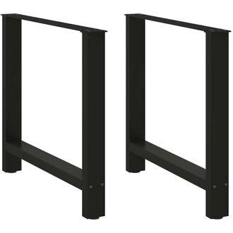vidaXL Vidaxl - Patas Para Mesa De Comedor Negras (2 Unidades, 80 X 72-73 Cm, Acero)