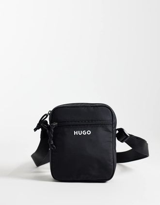 HUGO BOSS HUGO Red - Borsa a tracolla nera con zip-Nero