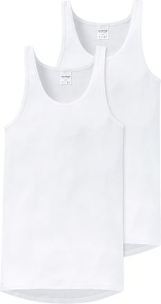 Schiesser 5121 Mens Fine Rib Vest, White (100), 6 EU