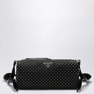 Prada Black Re-Nylon shoulder bag with studs