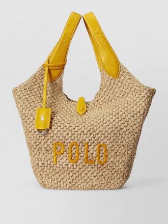 Polo Ralph Lauren play tote raffia leather shoulder bag