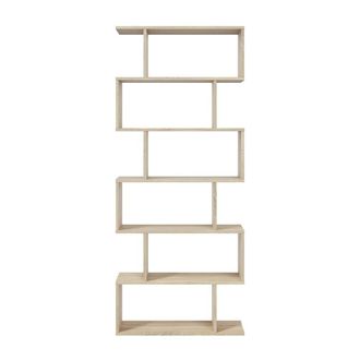 Calicosy Athena 6-Tier Bookshelf, 192 Cm High in Light Oak