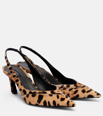 Givenchy Leopard-print calf hair slingback sandals