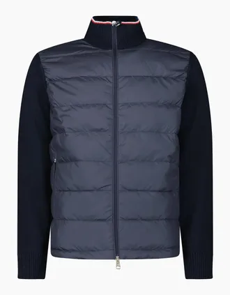 Moncler Mens Moncler Down-Panelled Cotton Cardigan in Navy - Size: Regular/36