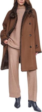 Halston Heritage Double-Breasted Wool-Blend Coat