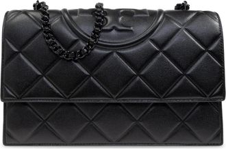 Tory Burch Fleming Convertible Schoudertas - Dames - Schoudertassen - Zwart - ONE Size - Leer - Tassen