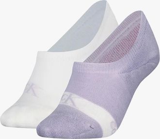 Calvin Klein Womens Calvin Klein 2 Pack Womens Invisible Socks Lilac/White - Multi - Size: 2.5/3/3.5/4/4.5/5