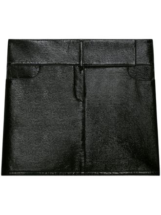 Courrèges belted mini skirt - women - Cotton/Fabric/Polyurethane - 36 - Black