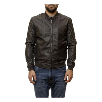 Censured Jassen, Heren, Bruin, S, Leer, Bomberjack