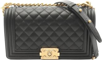 Chanel 2020s Boy chain-strap shoulder bag - Black