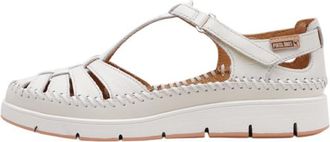 Pikolinos Tenerife Semi-Open Leather Shoes for Lady, Cream 55, 4 UK