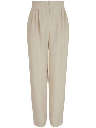 Emporio Armani Pantaloni dritti a vita alta - Toni neutri