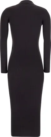 Elisabetta Franchi Womens Ribbed Knit Ajour Dress Brown Viscose