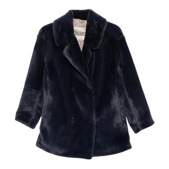 Herno Cappotto in ecopelliccia effetto castoro - - Coats - Donna - Blu - XS