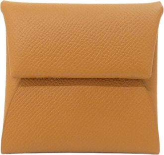 Herm&egrave;s Brown Gold Brown Epsom Leather Coin Purse/Coin Case (Pre-Owned)