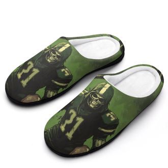 Generic Grim Reaper U.S. Irish Football Mens Slippers Slip On Comfortable Fleece Cotton House Shoes Winter