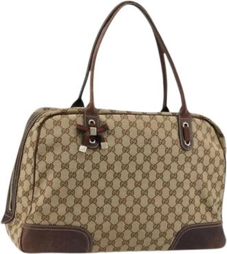 Gucci Pre-owned Handbags, female, Beige, Size: ONE SIZE Pre-owned GG Canvas Tote Bag