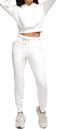 Good American Boyfriend Scuba Sweatpant In White