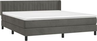 vidaXL Cama Box Spring Con Colch&oacute;n Terciopelo Gris Oscuro 160x200 Cm Vidaxl