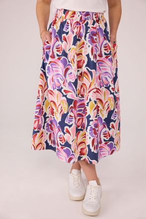 Lieblingsst&uuml;ck Midirock LIEBLINGSST&Uuml;CK RayaL, Damen, Gr. 40, bunt (mehrfarbig), Web, Obermaterial: 97% Baumwolle, 3% Elasthan, gemustert, mehrfarbig, figurbetont ca.