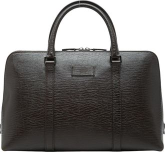 Gucci Dark Brown Leather Tote Bag (Pre-Owned)