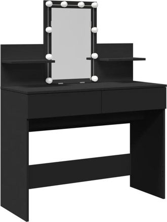vidaXL Tocador con luces led negro 100x40x130 cm Vidaxl