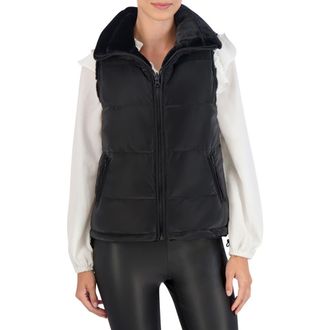 Ookie & Lala Water Resistant Reversible Faux Fur Puffer Vest in Black at Nordstrom Rack, Size X-Small
