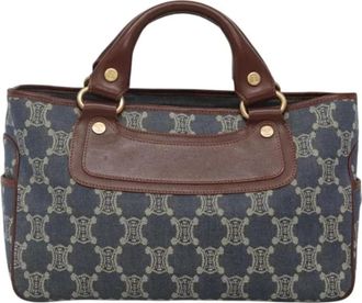 Celine Tweedehands Canvas handtassen - Dames - Vintage Handtas - Blauw - ONE Size - Leer - Vintage
