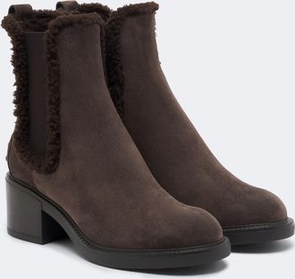 Tod's Botines de ante con borrego