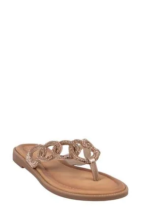 Good Choice Shoes Vania Embellished Flip Flop in Rose Gold at Nordstrom Rack, Size 8.5