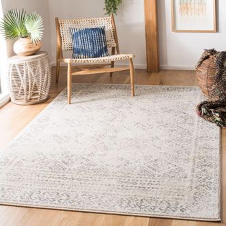 Safavieh Alfombra transicional de polipropileno blanco/gris, 122 x 183 cm