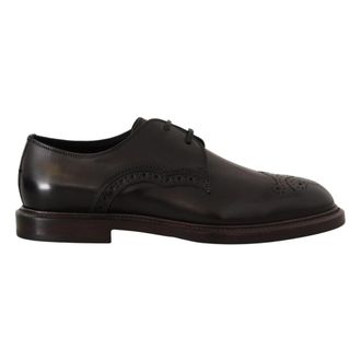 Dolce & Gabbana Zwarte Leren Jurkschoenen - Heren - Nette schoenen - Zwart - 39 EU - Leer - Schoenen