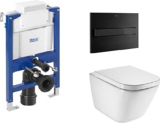 Roca Roca Duplo Bajo Ventana Pl7 Negro Mate Inodoro Suspendido Roca The Gap Rimless
