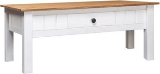 vidaXL Vidaxl - Mesa de centro madera de pino estilo Panamá blanco 100x60x45 cm