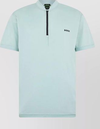 HUGO BOSS cotton t shirt half zip collar