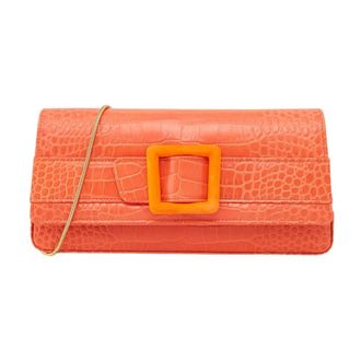 Manolo Blahnik Handbags, female, Orange, Size: ONE SIZE Maygot Buckle Clutch