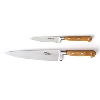 Sabatier Trompette Cuchillo de pelar y cuchillo de cocina Madera claro