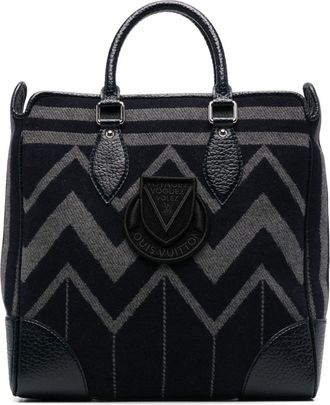 Louis Vuitton 2015 Voyagez Vail Blanket tote bag - women - Wool/Leather/Cotton - One Size - Blue