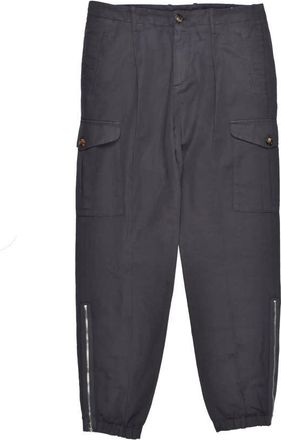 Brunello Cucinelli Anthracite Linen Blend Cargo Trousers, Brand Size 60 (US Size 44)
