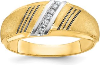 Diamond2Deal 14k Yellow Gold Lab Grown Diamond Wedding Band Ring 0.05Ct Clarity- VS Color- G-H