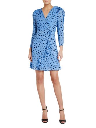 Rebecca Taylor Nova Dot Clip Dress In Blue