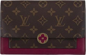 Louis Vuitton Pre-owned Monogram Flore Wallet On Chain - Dames - Vintage Accessoires - Bruin - ONE Size - Vintage