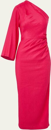 Veronica Beard Patsy One-Shoulder Midi Dress
