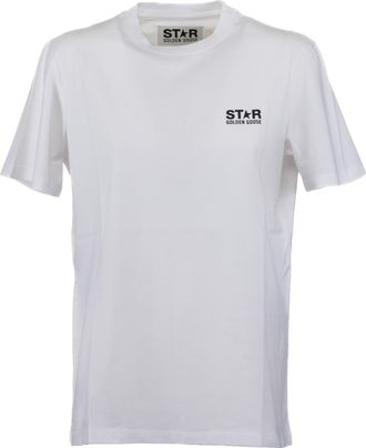Golden Goose Black T-shirt With White Logo