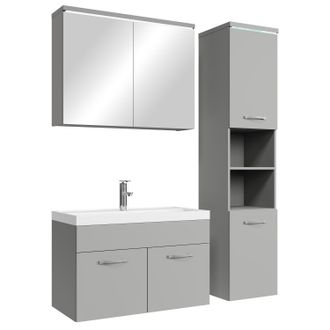 Badplaats Conjunto Mueble De Ba&ntilde;o Paso 80 X 40 Cm - Gris Mate - Mueble De