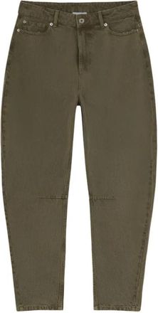 Halfboy Donkere Olijf Bananenbeen Jeans - Dames - Loose Fit Jeans - Groen - W27 - Jeans