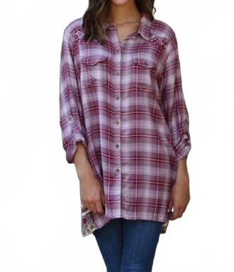 Nostalgia Plaid & Print Embroidered Shirt