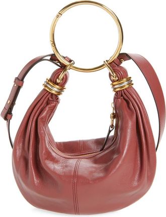 Chloé Bracelet Leather Hobo Bag in Brunet Pink at Nordstrom