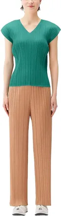 Issey Miyake Pleated Fabric Blouse - Green